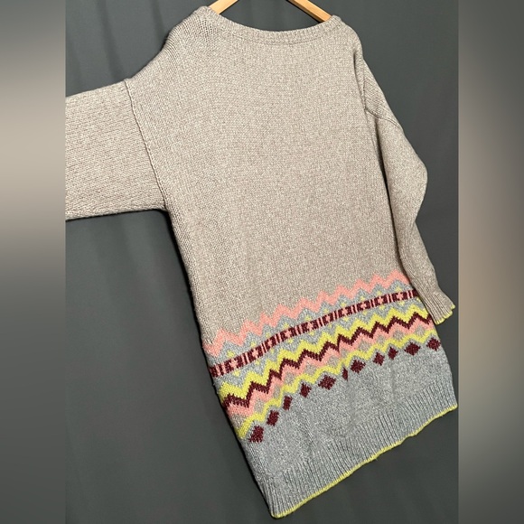 Victoria's Secret XL Wool Blend Multicolor Chevron Tunic Sweater - Picture 5 of 7